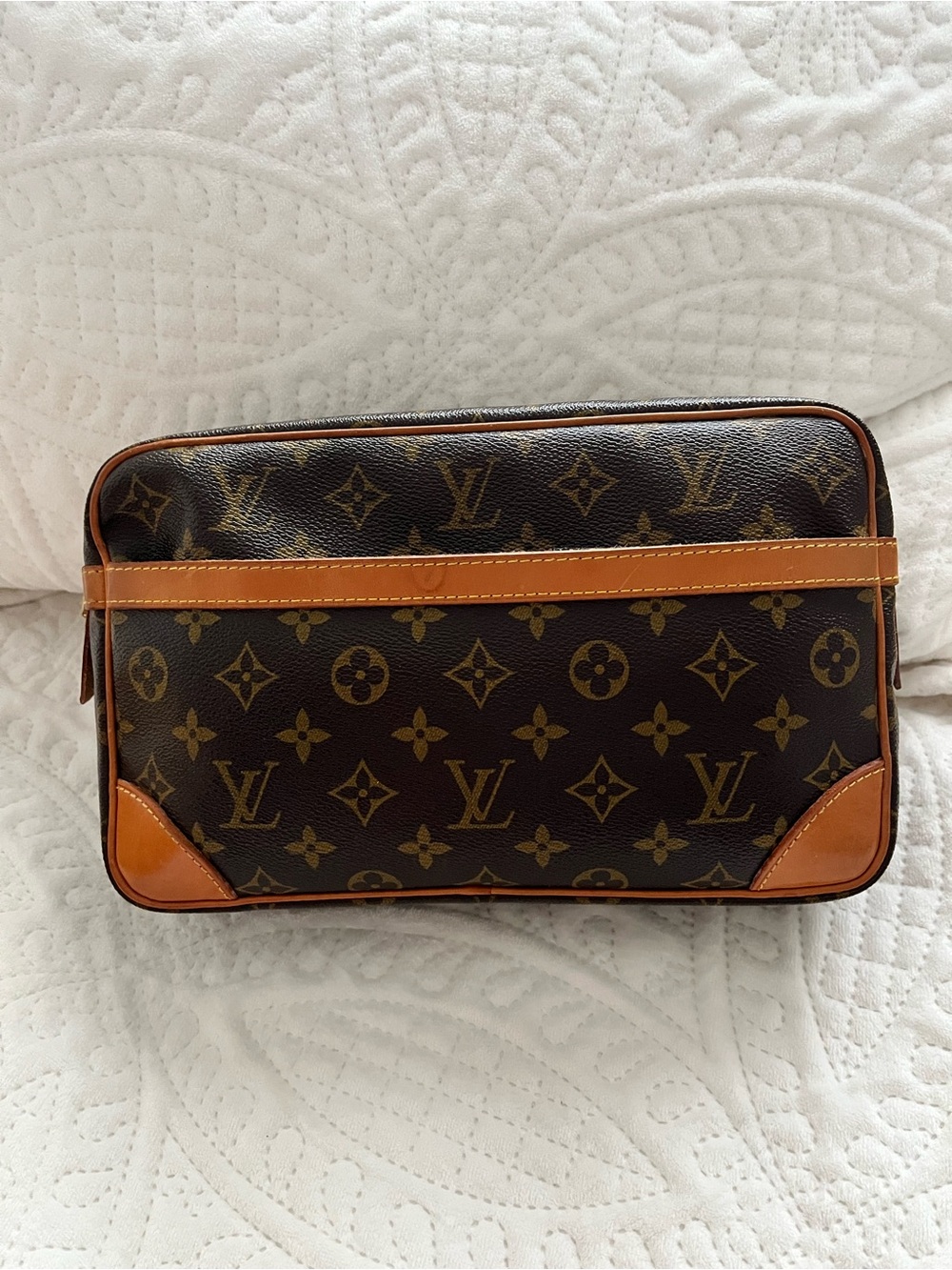 Louis Vuitton Monogram Canvas Toiletry Pouch in Brown and Tan